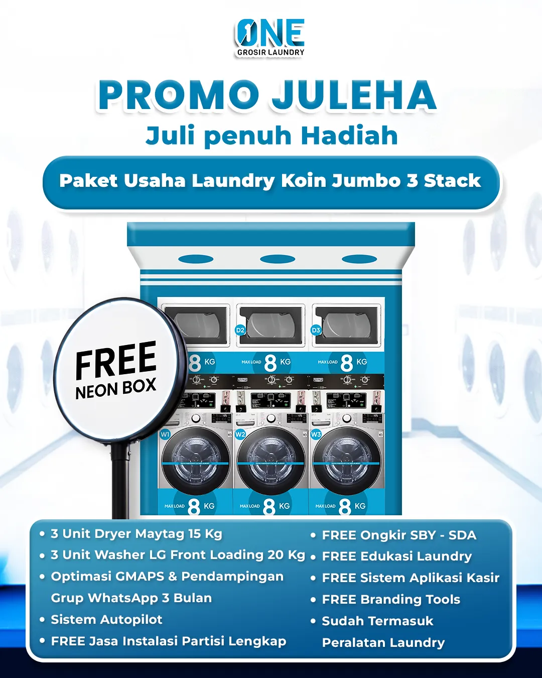 Promo Paket Usaha Laundry Koin Terlengkap 